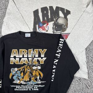 Vintage ARMY Black Knights Sweatshirt Lot of Two Mens Large Long Sleeve 90s VTG